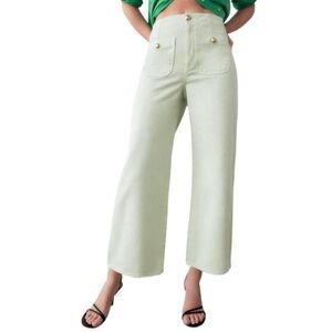 Zara High Rise Wide Leg Cropped Rigid